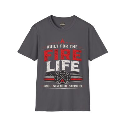 Alternative view of Built for the Fire Life T-Shirt — Firefighter Graphic Tee
