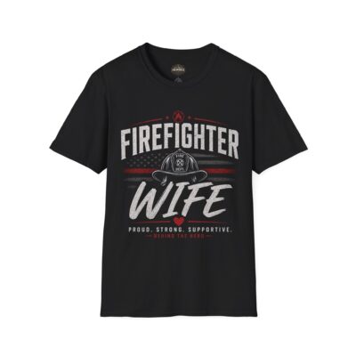 Alternative view of Firefighter Wife T-Shirt — Supportive Fire Dept. Helmet Tee