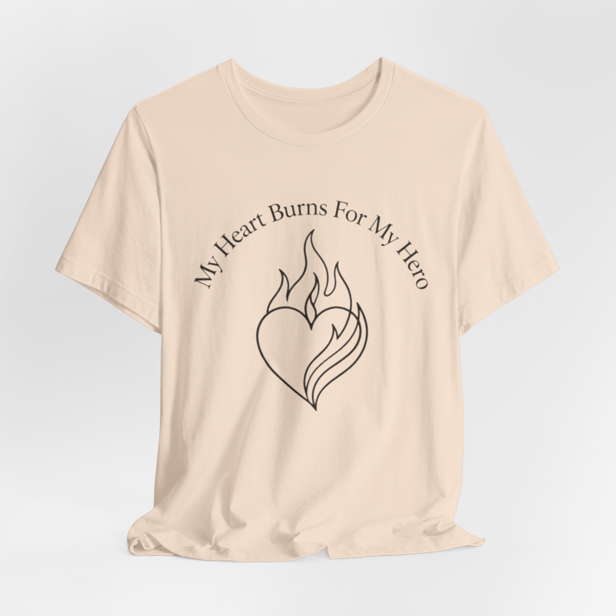 My Heart Burns For My Hero" Premium T-Shirt - First Responder Spouse Tee - Image 8