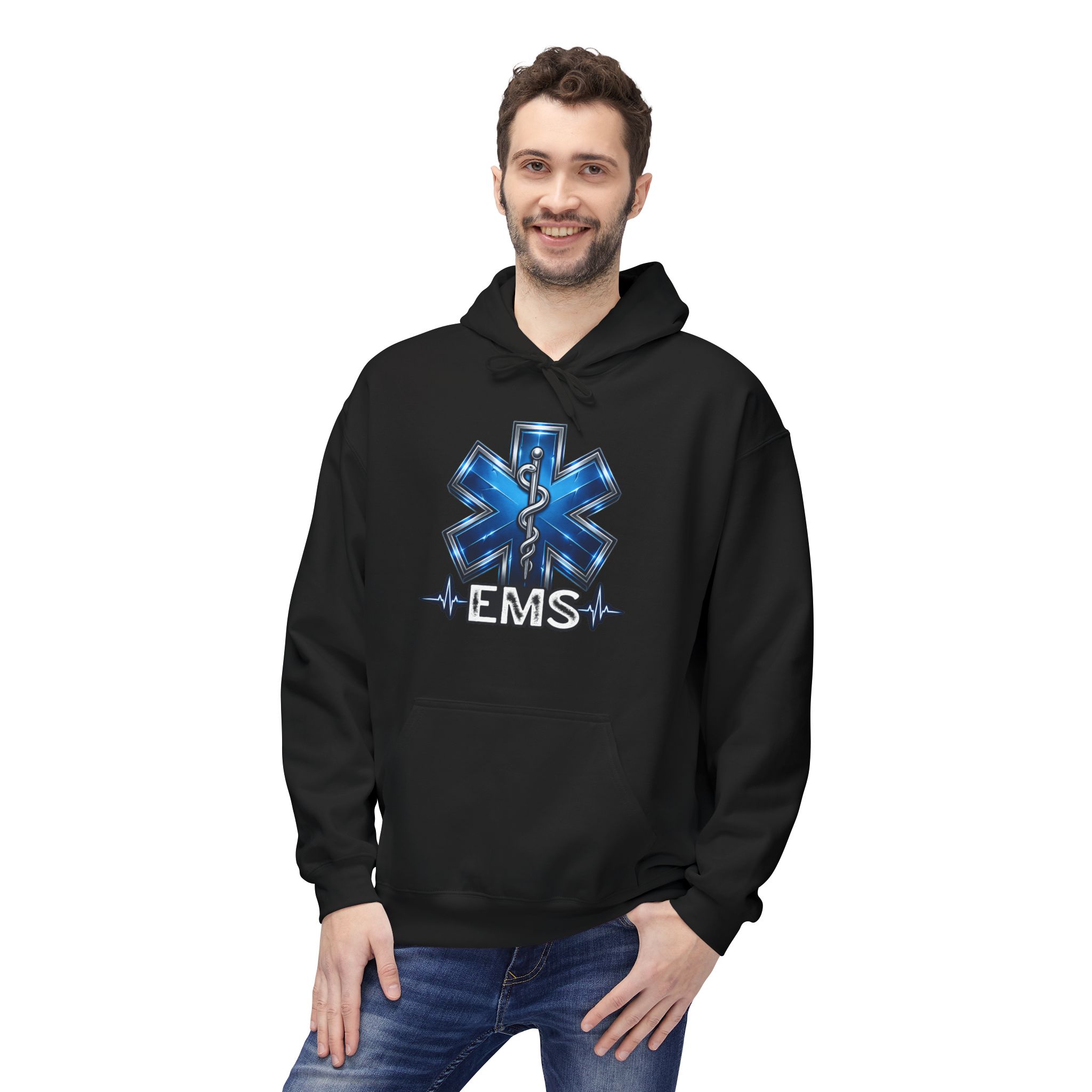 EMS Star of Life Hoodie – Emergency Medical Services Paramedic Sweatshirt - Image 3