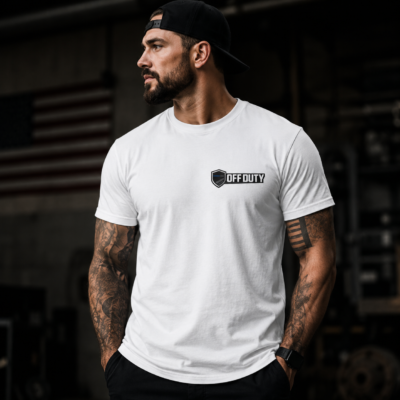 Alternative view of Off Duty Hero Tactical Tee – Minimal Chest Logo First Responder Shirt