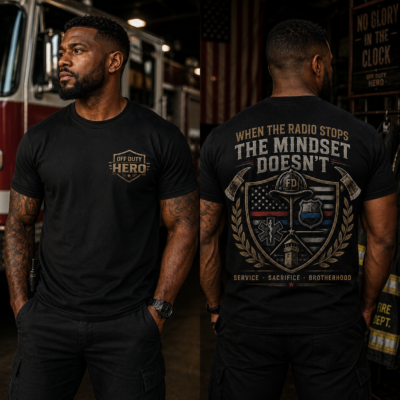 Off Duty Hero T-Shirt — Casual Patriotic Tee for Veterans & First Responders
