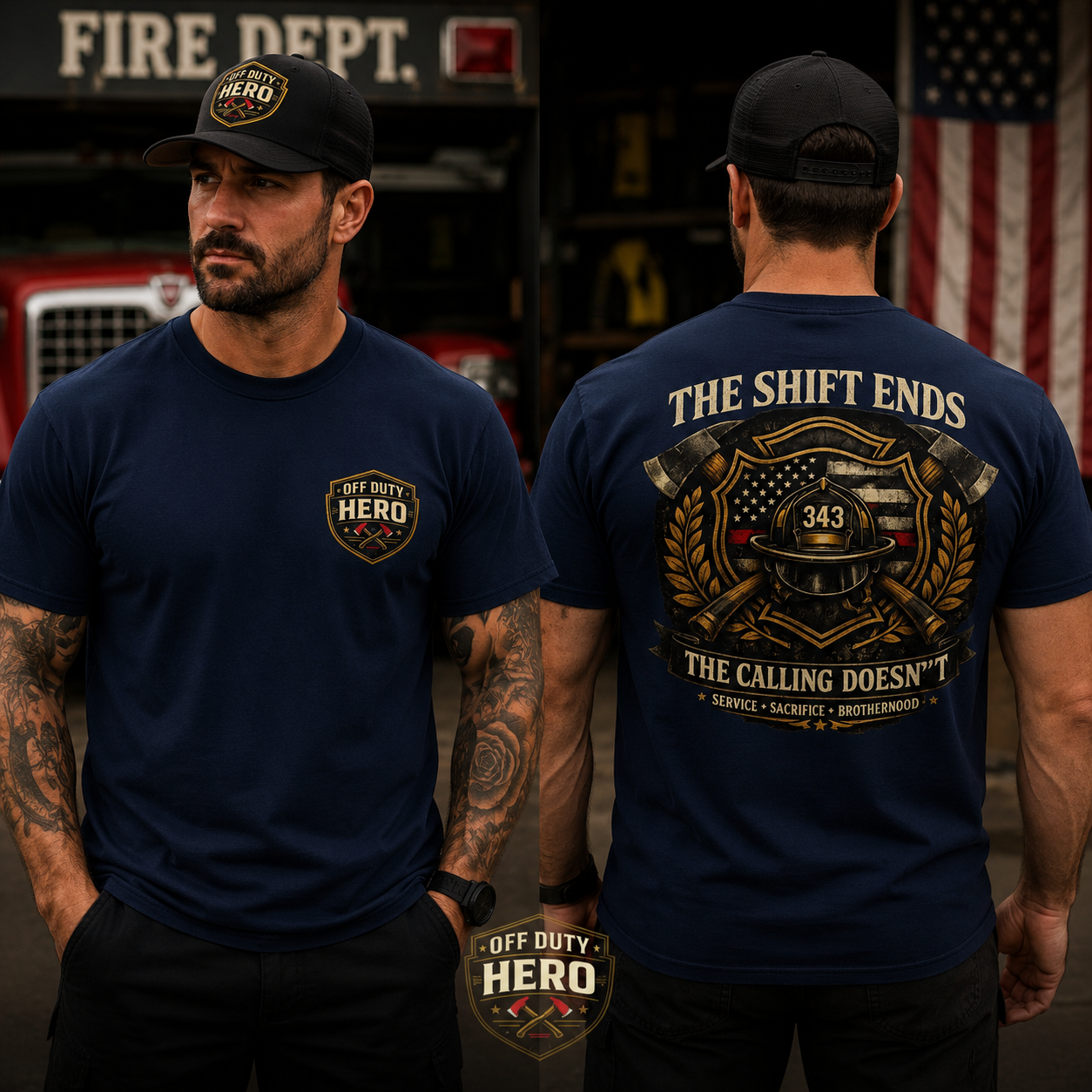 Off Duty Hero Pocket Tee — Veteran & First Responder Appreciation T-Shirt - Image 2