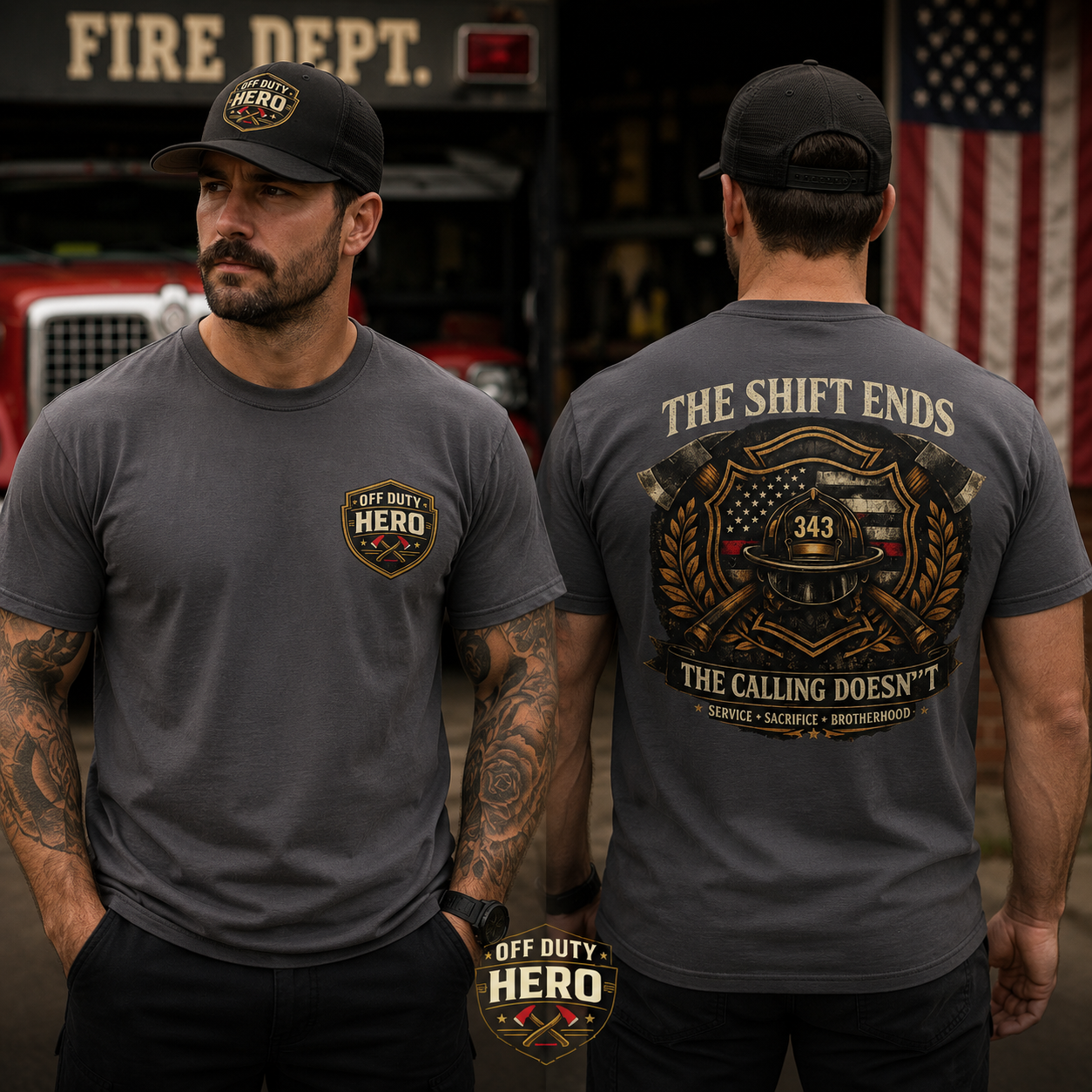 Off Duty Hero Pocket Tee — Veteran & First Responder Appreciation T-Shirt