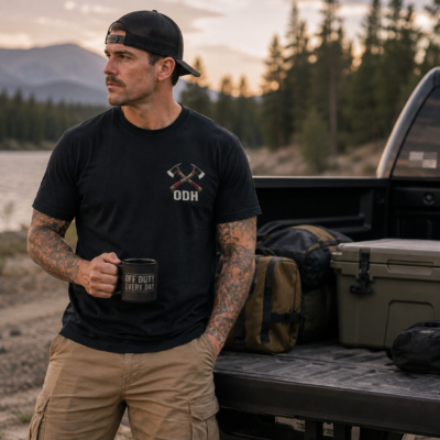 Alternative view of ODH Firefighter Axe T‑Shirt — Retro Crossed Axes Graphic Tee