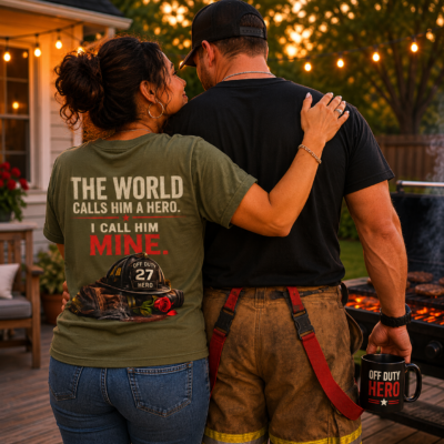 Alternative view of The World Calls Him Hero, I Call Him Mine T-Shirt