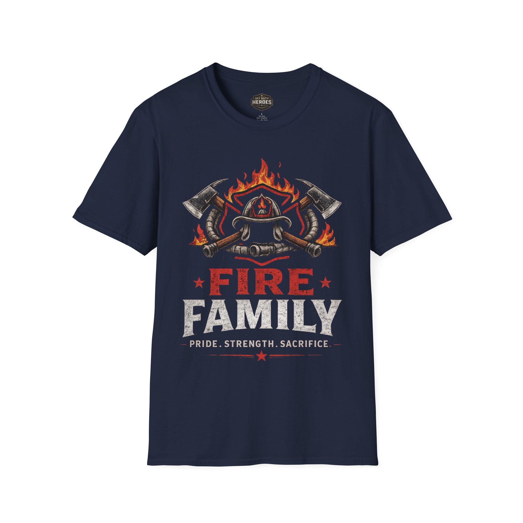 Fire Family T-Shirt — Firefighter Helmet, Axes & Flames Design - Image 15