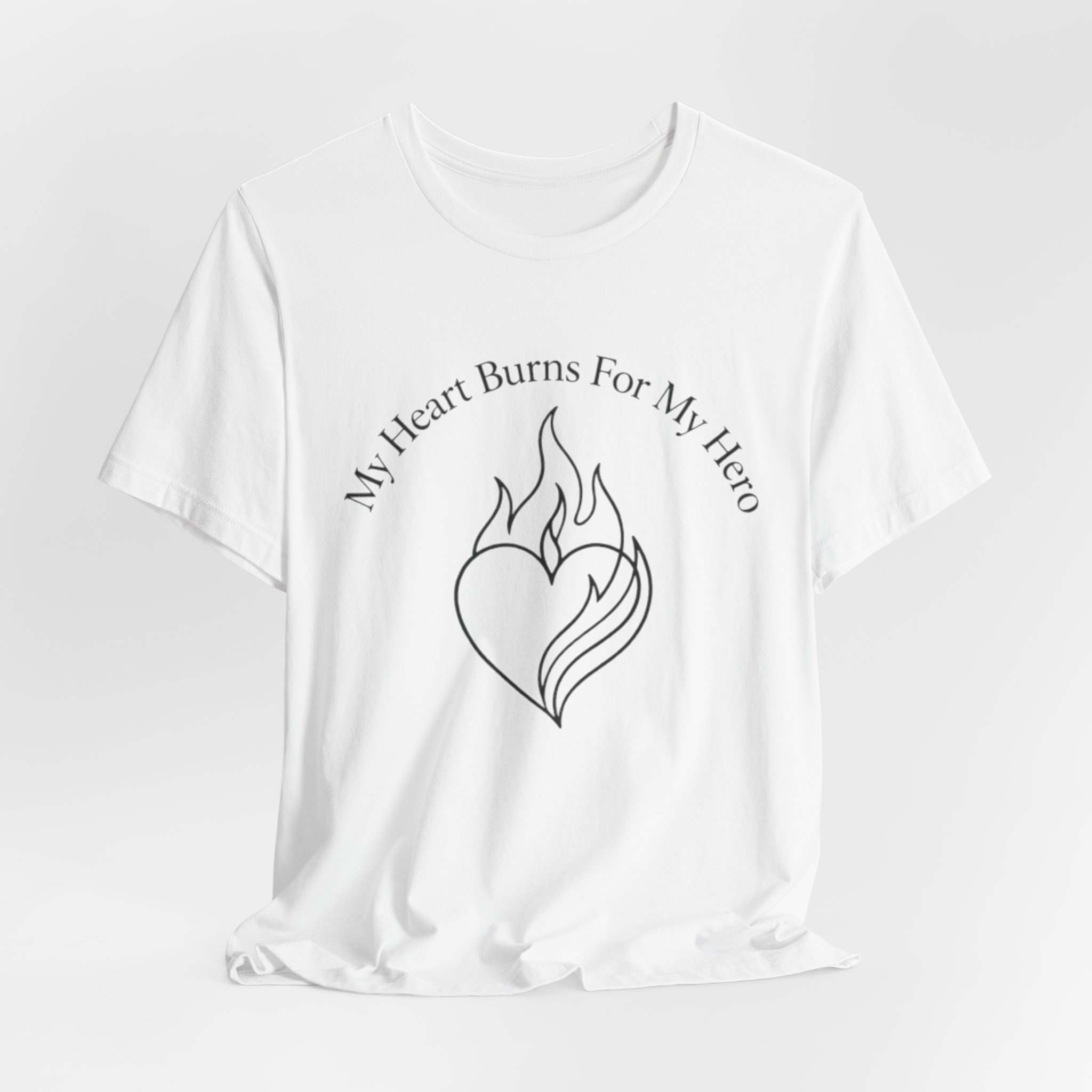 My Heart Burns For My Hero" Premium T-Shirt - First Responder Spouse Tee - Image 2