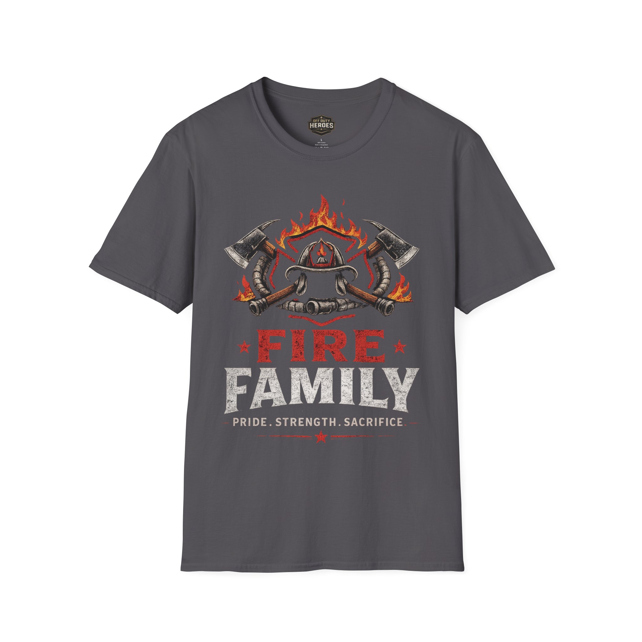 Fire Family T-Shirt — Firefighter Helmet, Axes & Flames Design - Image 11