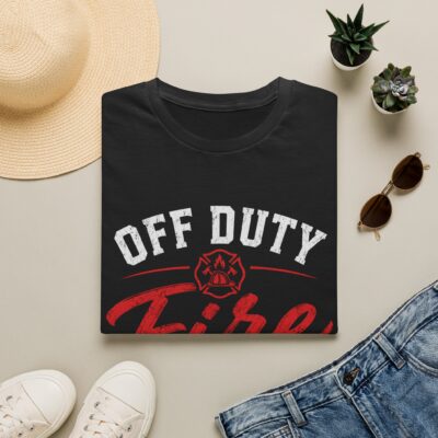Alternative view of Off Duty Fire Wife T-Shirt – Firefighter Spouse Gift