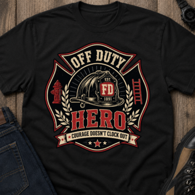 Off Duty Firefighter T-Shirt — Courage Doesn't Clock Out