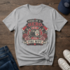 Fire Wife Shirt featuring firefighter helmet, roses and vintage firefighter tribute design