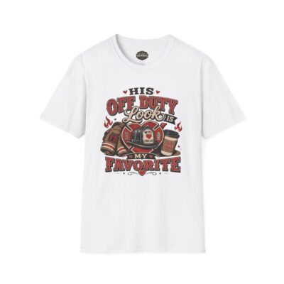 Alternative view of Firefighter Wife T-Shirt — “His Off Duty Look Is My Favorite”