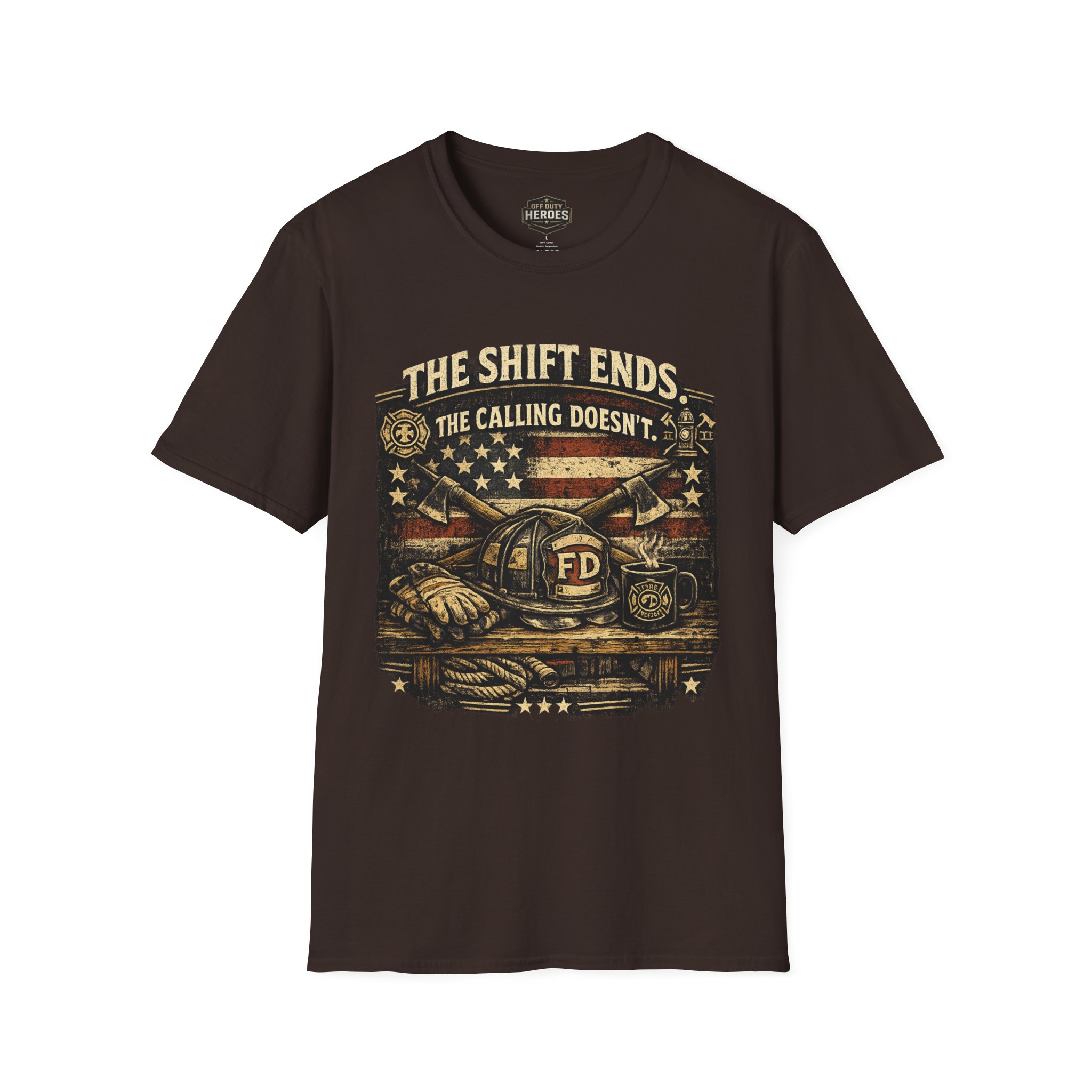 Firefighter T-Shirt — “The Shift Ends. The Calling Doesn’t.” Patriotic Fire Dept. Tee - Image 5