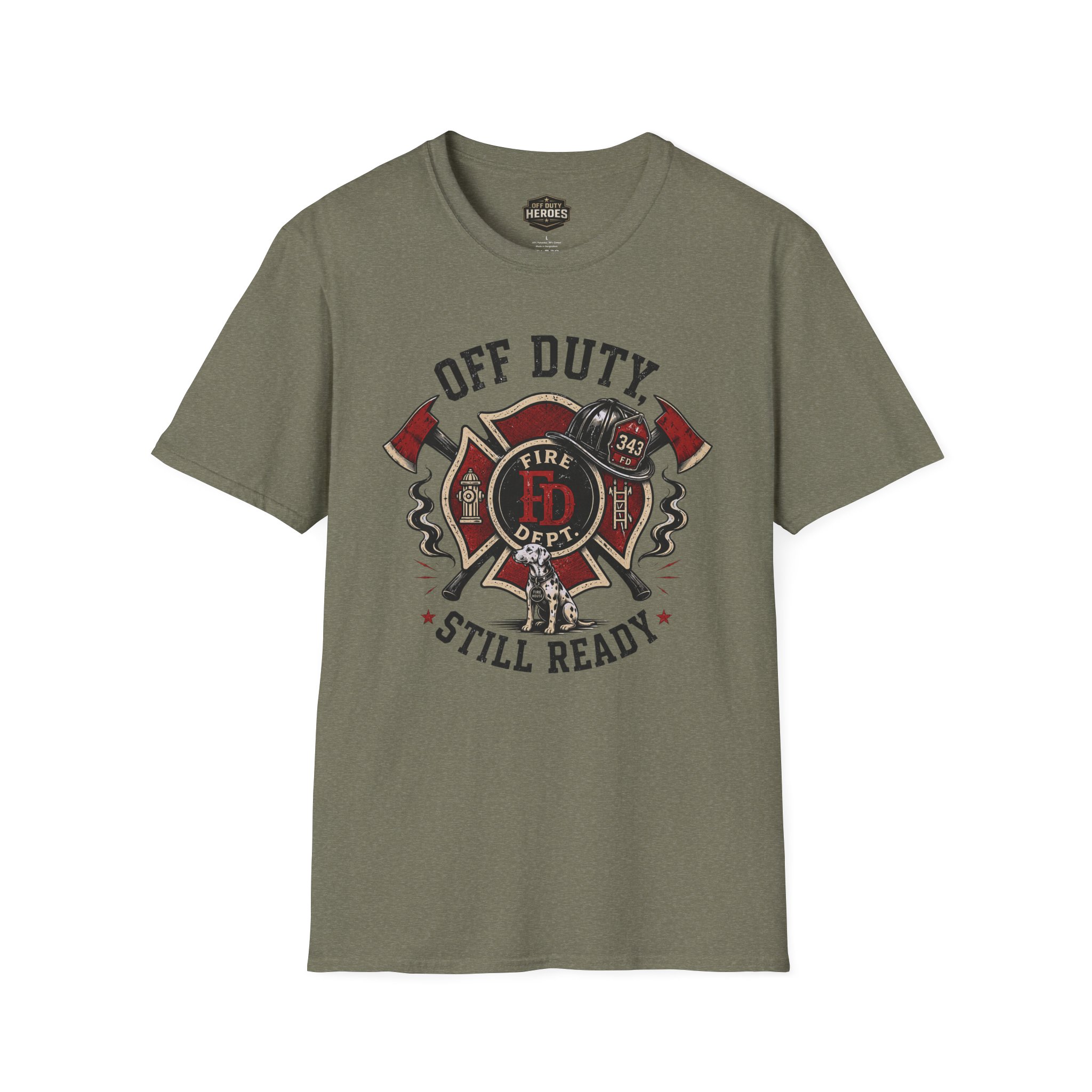 Off Duty Firefighter T-Shirt — "Off Duty Still Ready" Fire Dept Design - Image 3