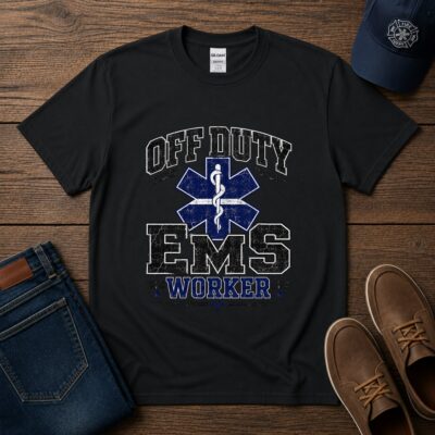 Alternative view of EMS 'Off Duty' T‑Shirt — Casual Medic Tribute Top