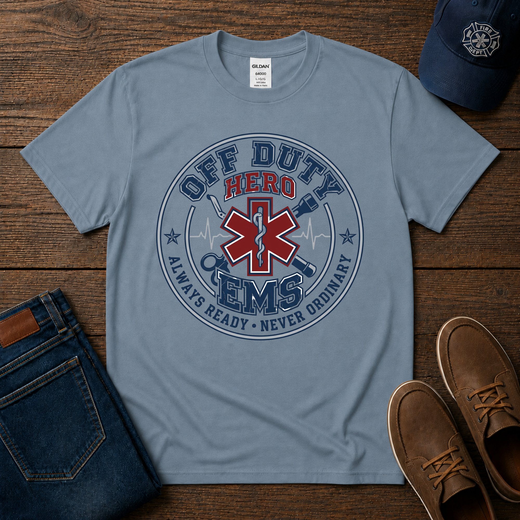 EMS Off Duty Hero T-Shirt — Paramedic EMT Proud Tee - Image 3
