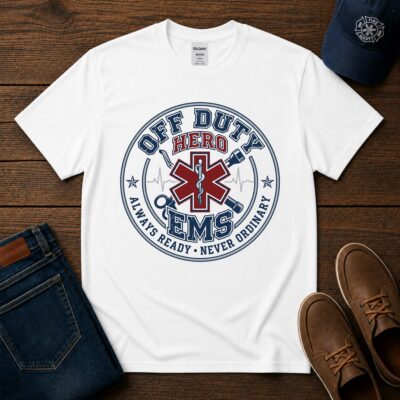 Alternative view of EMS Off Duty Hero T-Shirt — Paramedic EMT Proud Tee