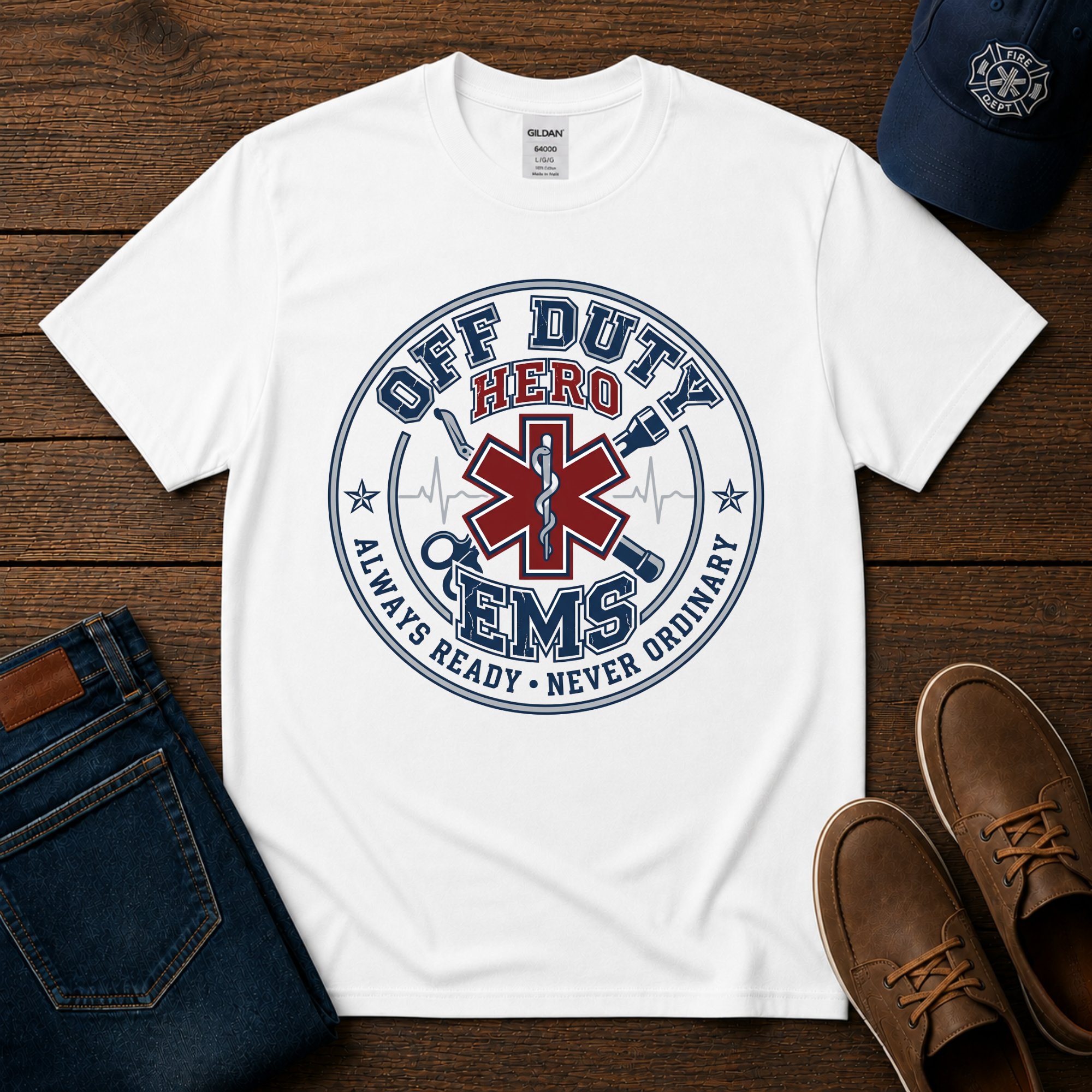 EMS Off Duty Hero T-Shirt — Paramedic EMT Proud Tee - Image 2